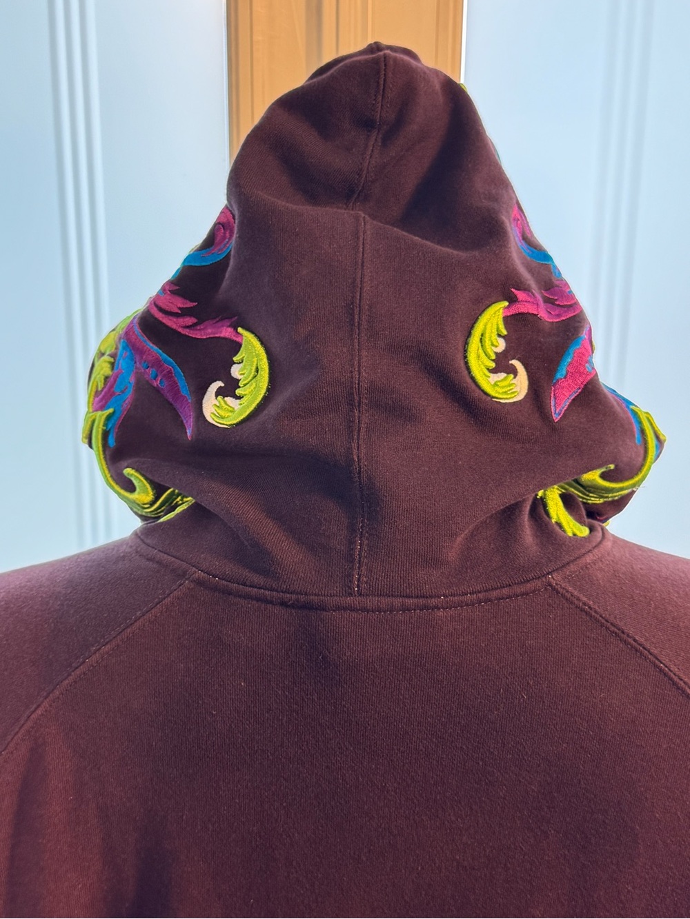 Artful Dodger Y2K Elaborately Embroidered Purple Hoodie 2XL Full Zip Graphic. - Picture 3 of 9